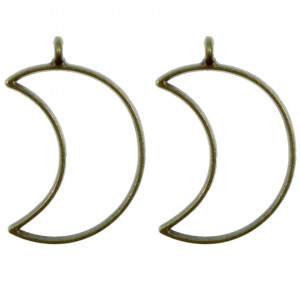 Pandantiv cadru bronz semiluna 22x38mm 2/set