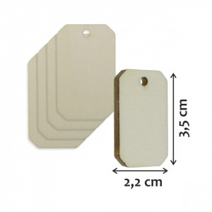 Pandantiv placaj natur model octagonal cu gaura 5/set - Img 2