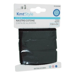 Panglica bumbac neagra 20mm x 3m KmtStyle 5200589