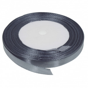Panglica satinata gri inchis 10mm x 21m/rola