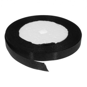 Panglica satinata neagra 10mm x 21m/rola