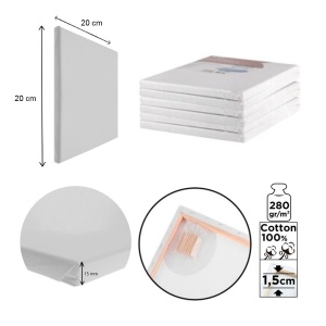Panza bumbac pe sasiu 20x20x1,5cm 280g 6/set Artix PP98-2020-6 - Img 2
