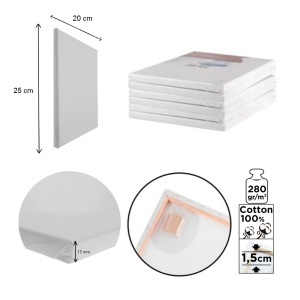 Panza bumbac pe sasiu 20x25x1,5cm 280g 6/set Artix PP98-2025-6 - Img 2