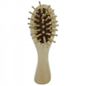 Perie lemn natur pentru par 12cm