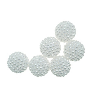 Perla plastic mura feliata alb 19mm 6/set