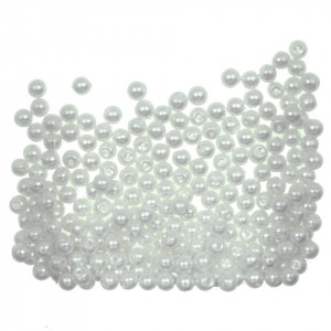 Perla sticla rotunda alba 3,5x4,5mm 20g