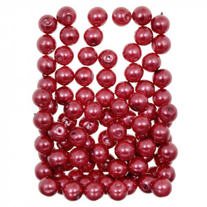 Perla sticla rotunda rosu carmin 9x10mm 110g