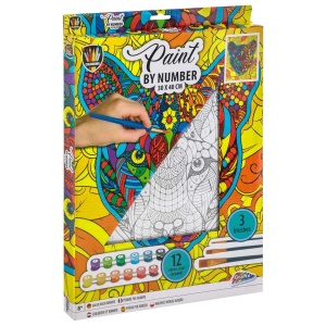 Pictura pe numere cu 12 culori si 3 pensule 30x40x1,5cm Pantera Creative Craft 150072
