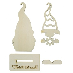 Pitic placaj decupat Fericit tot anul! 4 piese/set 7x4x11,2cm - Img 3