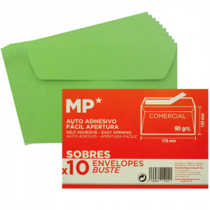 Plic verde autoadeziv 12x17,6cm 90g 10/set MP PS005-04