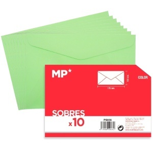 Plic verde pastel cu clapeta gumata 17,6x12cm 80g 10/set MP PS036 - Img 1