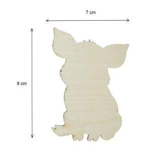 Porc placaj pirogravat 9x7cm - Img 2