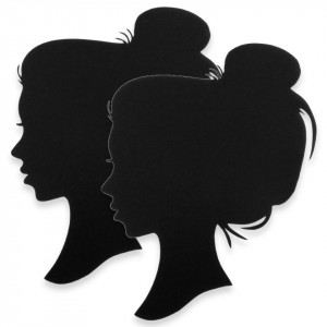 Profil fata carton negru 27x20cm 2/set