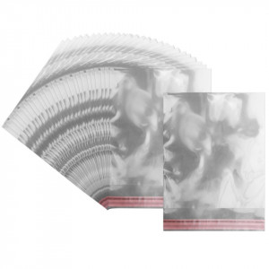 Punga transparenta cu clapeta adeziva 10x12/16cm 500/set
