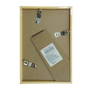Rama foto plastic cu spate + picior poza 10x15cm dimensiune totala 10,5x15,5x1,8cm auriu 082089 - Img 2