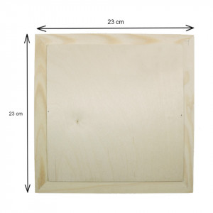Rama lemn cu spate placaj 16,5x16,5cm / latime 3cm / dimensiune totala 23x23cm RA340S - Img 3