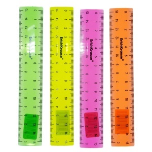 Rigla plastic transparent 15cm culori diverse ErichKrause 52997 - Img 2