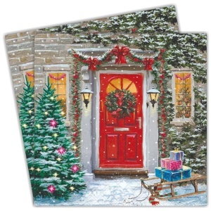 Servetel Usa decorata de Craciun 33x33cm 2/set 33305170