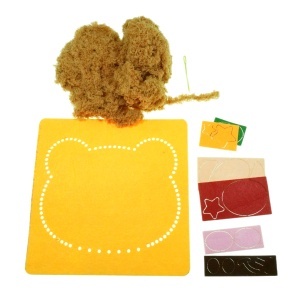 Set de cusut Tablou Urs pasla 19x19cm galben/maro A33-7 - Img 2