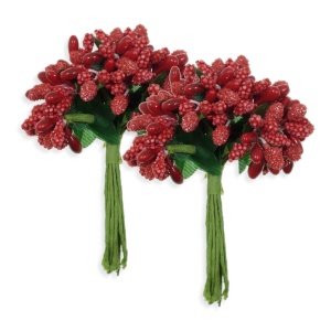 Stamine cu bobite 2x12 fire/set rosu Scarlet - Img 1