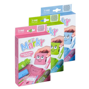 Stampila Marky roz/bleu/verde pentru textil/plastic/carton cu accesorii - Img 5