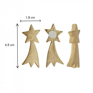 Stea cazatoare rasina aurie si adeziv 4,5x1,9x0,6cm 3 modele 12/set DD62592 - Img 2