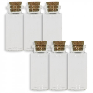 Sticluta cu dop pluta 12ml 5x2,2cm 6/set