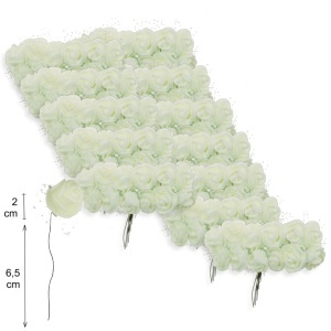 Trandafir carton buretat cu tul 2cm 12x12 fire/set - Img 4