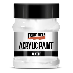 Vopsea acrilica mata 230ml Pentart alb 3232