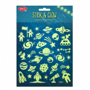 Abtibild Cosmos fosforescent 15x16cm 30/set Daco AB077 verde