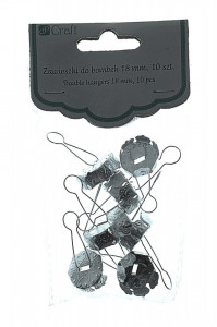 Agatatoare glob argintie cu capac 1,8cm 10/set DP Craft DPZS-002