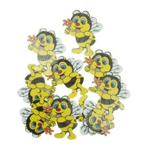 Albina lemn cu floare 4cm 10/set