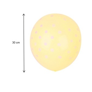 Balon culori diverse cu buline albe 30cm 6/set FA0514 - Img 2