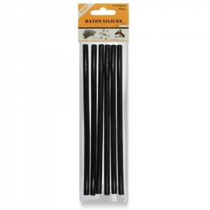 Baton silicon negru 0,7x19cm pentru pistol silicon mic 6/set 045876