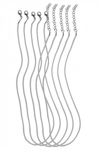 Baza colier imitatie piele 3mm x 45/50cm 5/set alb
