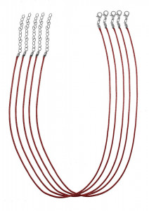Baza colier snur lucios cerat bordo 1mm x 50cm 5/set