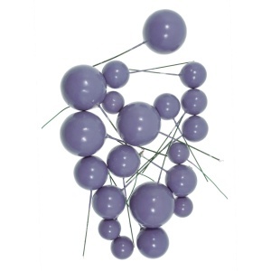 Bila plastic 2-4cm cu tija 6cm pentru tort 20/set mov