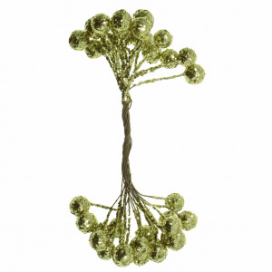 Bobite aurii cu sclipici 1cm 2 capete 20 fire/buchet