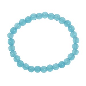 Bratara margele sticla rotunde bleu lucios 6mm pe elastic