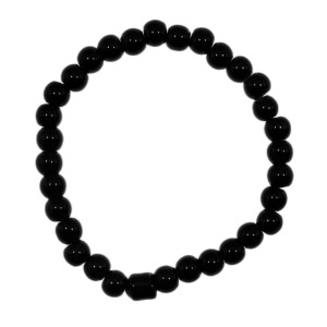 Bratara margele sticla rotunde negre 6mm pe elastic