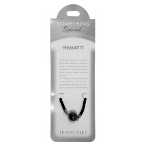 Bratara piatra semipretioasa Hematit 12mm cu snur negru