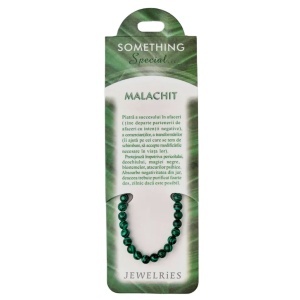 Bratara pietre semipretioase Malachit 6,5mm pe fir elastic