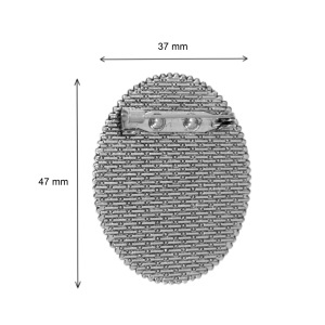 Brosa baza argintiu inchis 37x47mm cabochon oval 30x40mm B21 - Img 2