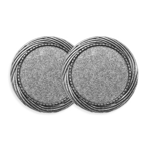 Brosa baza argintiu inchis 40mm pentru cabochon rotund 29mm 2/set B41
