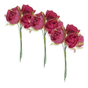 Bujor textil magenta 2,5cm 3x5 fire/set