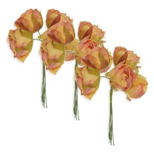 Bujor textil portocaliu degrade 2,5cm 3x5 fire/set