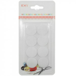 Bulina scai adeziva (velcro) alba 2,5cm 8/set 055940