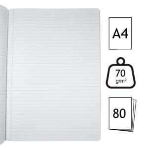 Caiet studentesc dictando coperta plastic culori diverse A4 70g 80 file Daco CT482DR - Img 2