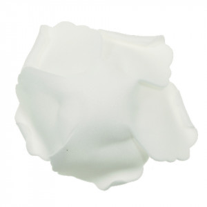 Cap trandafir carton buretat alb 6cm 3/set 108113 WH - Img 2