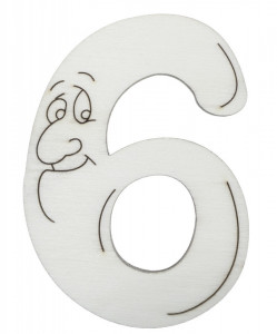Cifra hazlie placaj cu ochi gravati -6- de 7-7,5cm